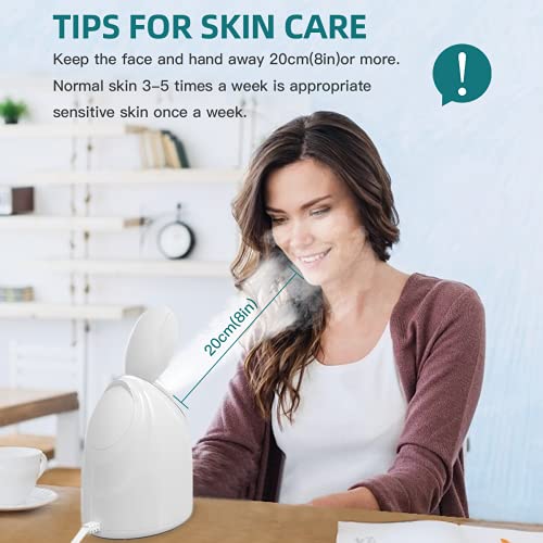 Facial Steamer, RUEOO Nano Hot Steam Face Spa Device Ionic Face Steaming Mach...