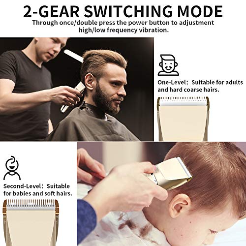 Hair Clippers for Men, RUEOO Cordless Hair Trimmer Set, Rechargeable LED Disp...