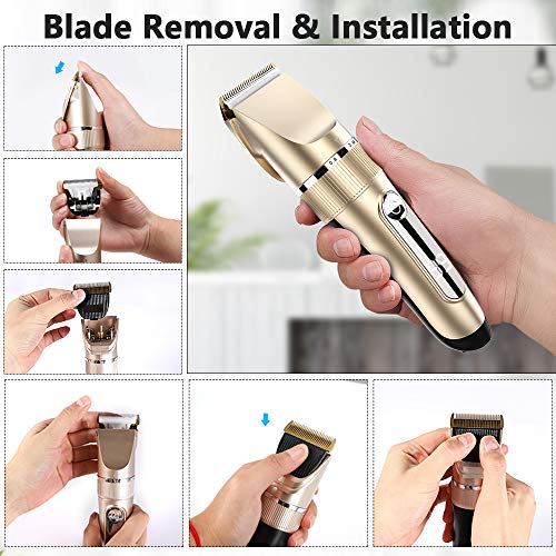 Hair Clippers for Men, RUEOO Cordless Hair Trimmer Set, Rechargeable LED Disp...
