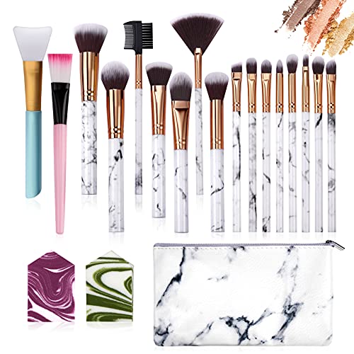 Ruesious 17PCS Makeup Brushes with Makeup Bag | Premium Synthetic Foundation ...