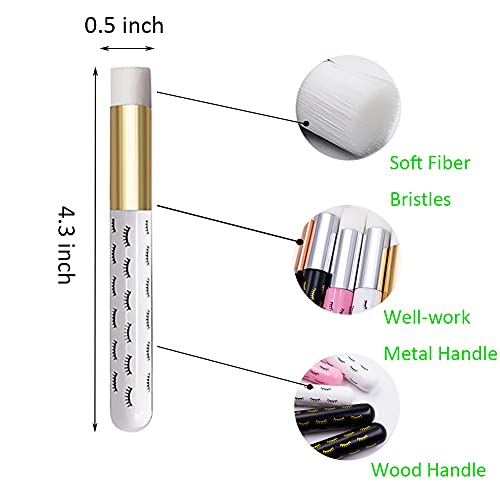 RUFRY Lash Shampoo Brushes,12Pcs White Eyelash Extensions Nose Pore Deep Clea...