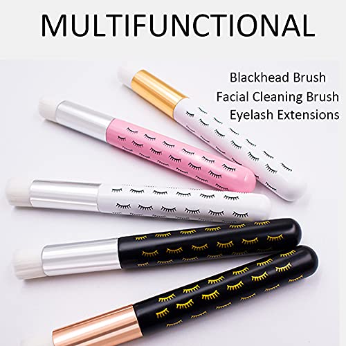 RUFRY Lash Shampoo Brushes,12Pcs White Eyelash Extensions Nose Pore Deep Clea...