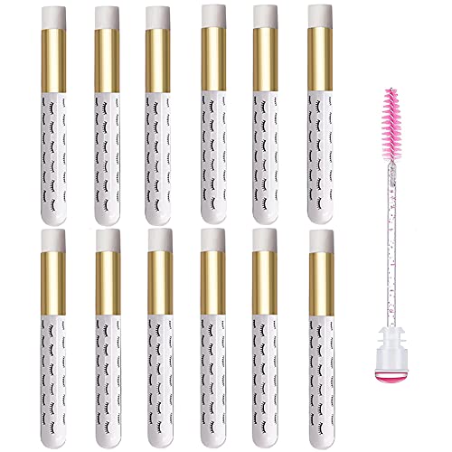 RUFRY Lash Shampoo Brushes,12Pcs White Eyelash Extensions Nose Pore Deep Clea...