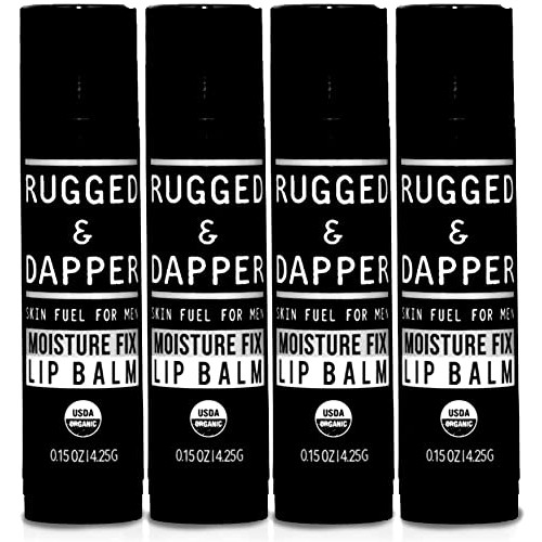 RUGGED & DAPPER Organic Lip Balm Set for Men | Natural Eucalyptus + Mint Flav...