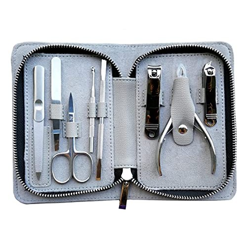 Rui Smiths Pro Stainless Steel 8-Piece Manicure Kit For Home And Salon With P...