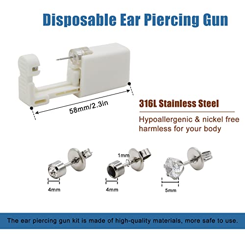Ear Piercing Gun - Ruicoo 6 Pack Self Ear Piercing Gun Disposable Ear Piercin...