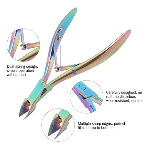 Ruiqas Cuticle Nipper Set Cuticle Pusher Cutters Nail Clipper Trimmer Scissor...