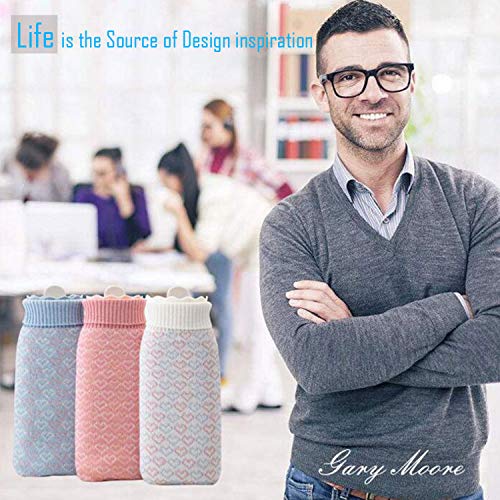 Microwave Heating Face Silicone Mini Hot Water Bottle Bag with Knit Cover, Ho...