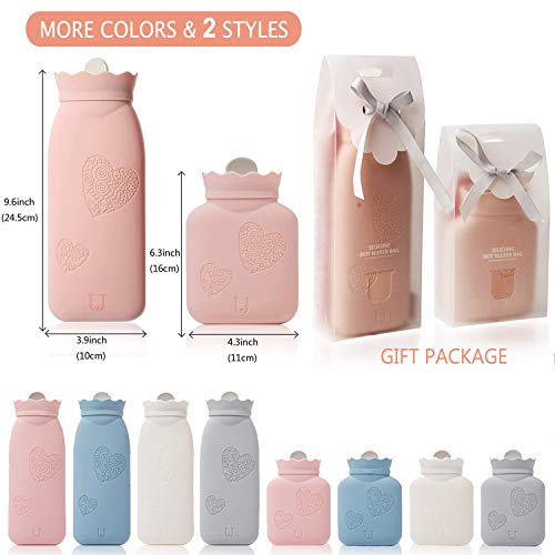 Microwave Heating Face Silicone Mini Hot Water Bottle Bag with Knit Cover, Ho...
