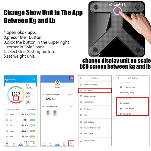 Weight Scale Digital Scales for Body Weight Body Fat Scale Bluetooth Scale Sm...