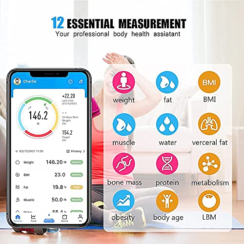 Weight Scale Digital Scales for Body Weight Body Fat Scale Bluetooth Scale Sm...