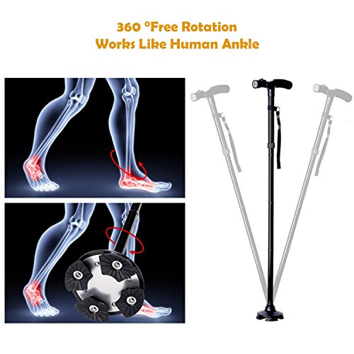 Folding Cane with Led Light, Adjustable Canes and Walking Sticks for Men and ...