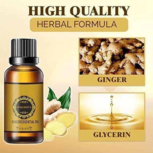 6PCS Belly Drainage Ginger Oil, Slimming Tummy Ginger Oil Ginger Oil Lymphati...