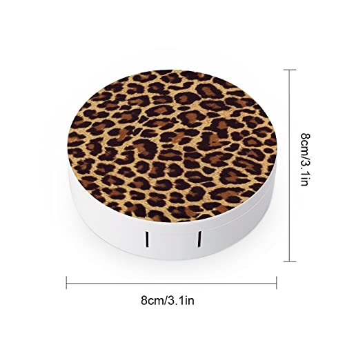RUORUO Fashion Cosmetic Contact Lens Case Portable Box Kit with Mirror Cheeta...