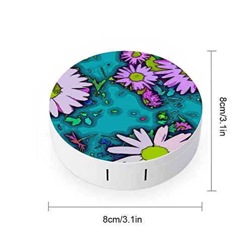 RUORUO Fashion Cosmetic Contact Lens Case Portable Box Kit with Mirror Daisy ...