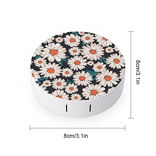 RUORUO Fashion Cosmetic Contact Lens Case Portable Box Kit with Mirror Flower...