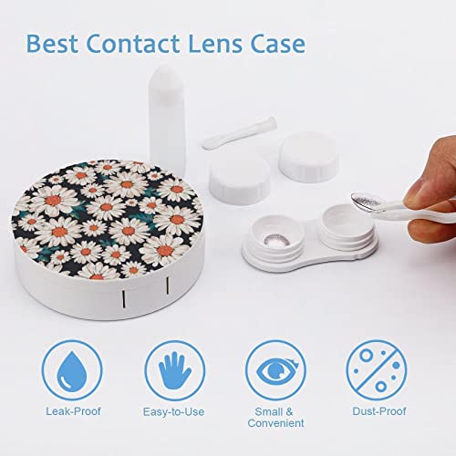 RUORUO Fashion Cosmetic Contact Lens Case Portable Box Kit with Mirror Flower...