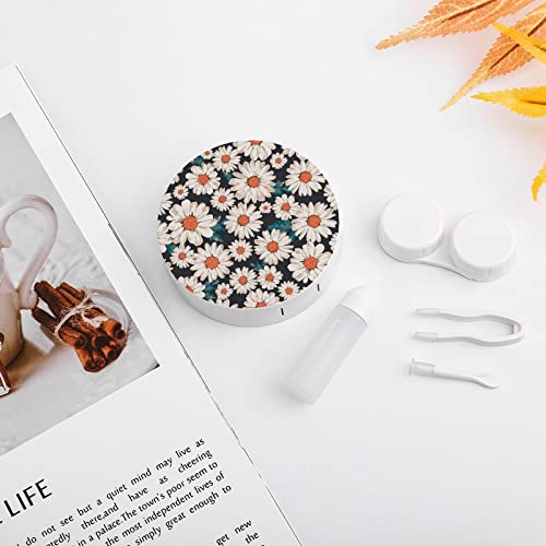 RUORUO Fashion Cosmetic Contact Lens Case Portable Box Kit with Mirror Flower...