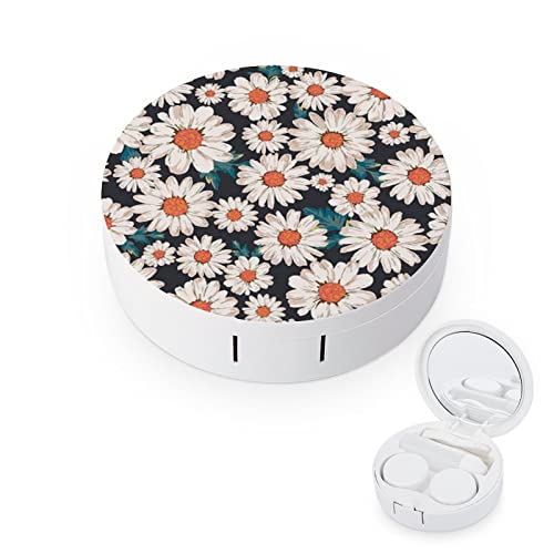 RUORUO Fashion Cosmetic Contact Lens Case Portable Box Kit with Mirror Flower...