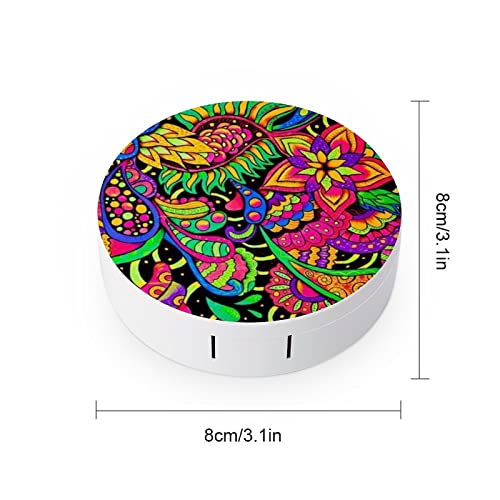 RUORUO Fashion Cosmetic Contact Lens Case Portable Box Kit with Mirror Hippie...