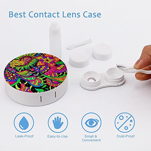 RUORUO Fashion Cosmetic Contact Lens Case Portable Box Kit with Mirror Hippie...