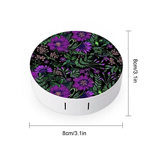 RUORUO Fashion Cosmetic Contact Lens Case Portable Box Kit with Mirror Purple...