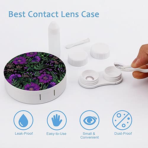 RUORUO Fashion Cosmetic Contact Lens Case Portable Box Kit with Mirror Purple...