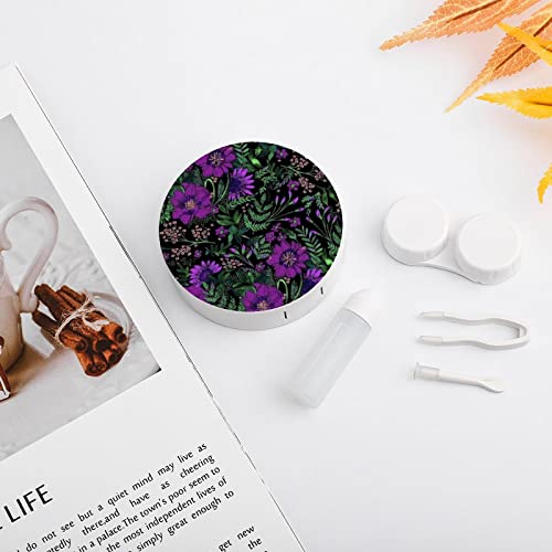 RUORUO Fashion Cosmetic Contact Lens Case Portable Box Kit with Mirror Purple...