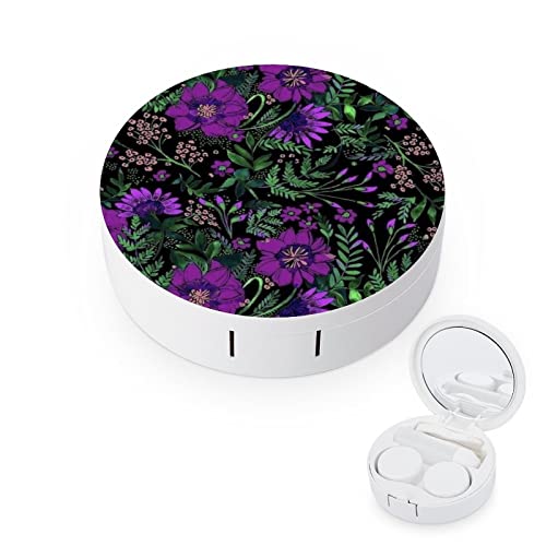 RUORUO Fashion Cosmetic Contact Lens Case Portable Box Kit with Mirror Purple...