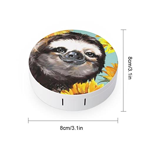 RUORUO Fashion Cosmetic Contact Lens Case Portable Box Kit with Mirror Sloth ...