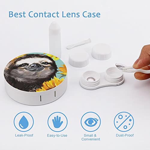 RUORUO Fashion Cosmetic Contact Lens Case Portable Box Kit with Mirror Sloth ...