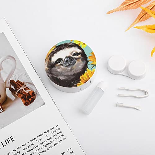 RUORUO Fashion Cosmetic Contact Lens Case Portable Box Kit with Mirror Sloth ...