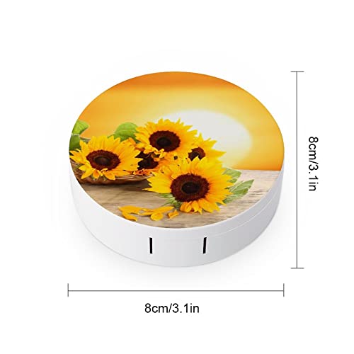 RUORUO Fashion Cosmetic Contact Lens Case Portable Box Kit with Mirror Sunflo...