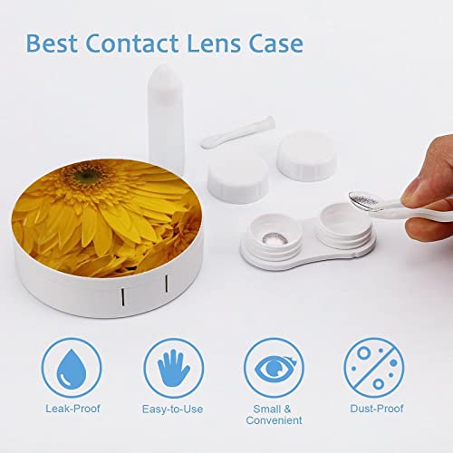 RUORUO Fashion Cosmetic Contact Lens Case Portable Box Kit with Mirror Yellow...