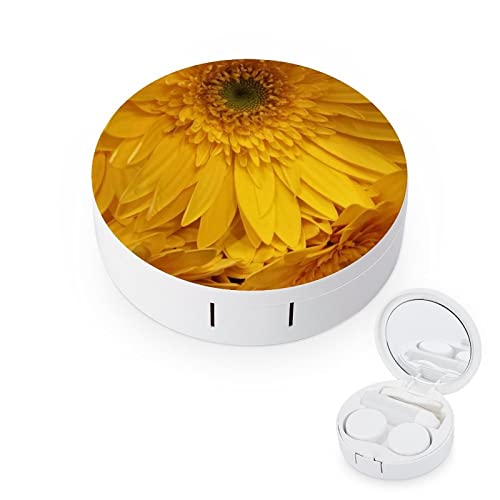 RUORUO Fashion Cosmetic Contact Lens Case Portable Box Kit with Mirror Yellow...