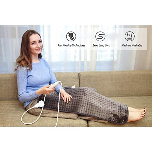 Ruqiji 17''x33'' XXXL King Size Heating Pad with Fast-Heating Technology&6 Te...