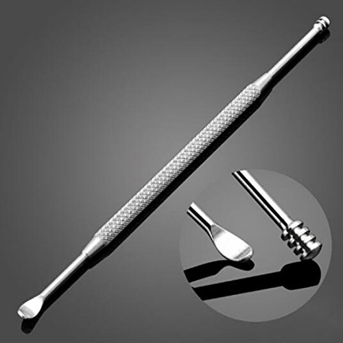 Rurah Portable Double-ended Stainless Steel Spiral Earpick Spoon Ear Wax Remo...