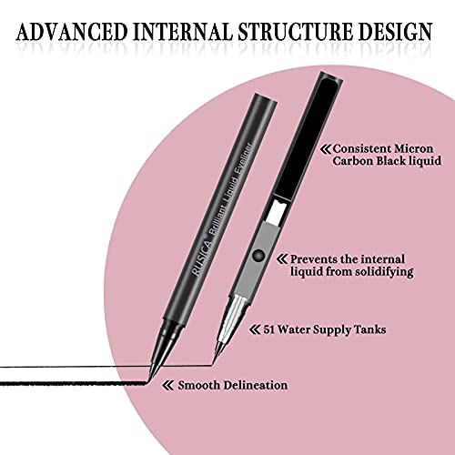 2 Count Waterproof Liquid Eyeliner Ultra-Fine Felt Tip Smudge Resistant Eye M...