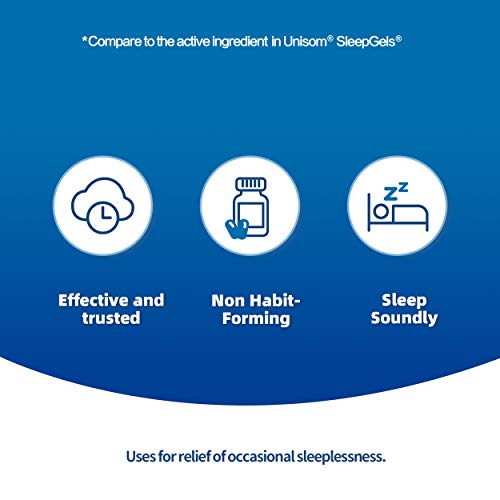 RxZell Sleep Aid, Diphenhydramine HCl 50mg, 220 Softgels - Fall Asleep Faster...