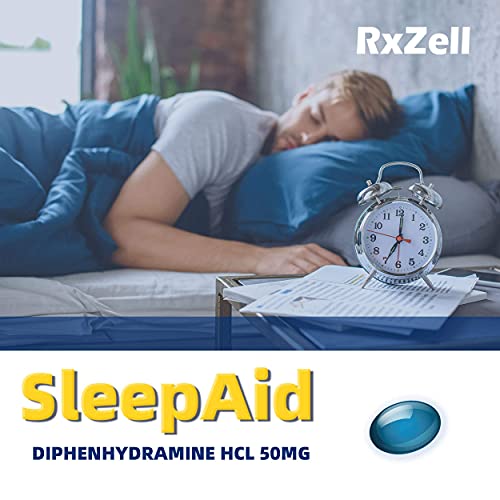 RxZell Sleep Aid, Diphenhydramine HCl 50mg, 220 Softgels - Fall Asleep Faster...
