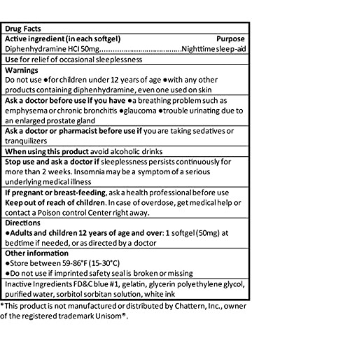 RxZell Sleep Aid, Diphenhydramine HCl 50mg, 220 Softgels - Fall Asleep Faster...