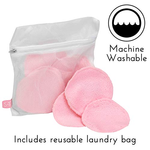 S&T INC. Always Off Reusable Makeup Remover Cloths, Round Pads with Mesh Laun...