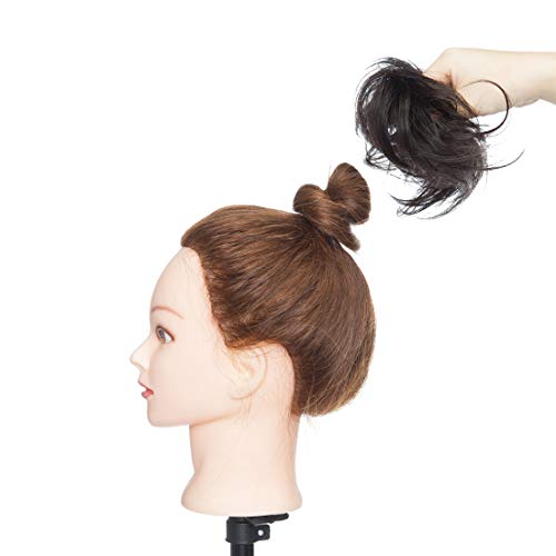 [1Pcs] Messy Scrunchy Hair Bun Extension Scrunchie Updo Donut Hairpiece 100% ...