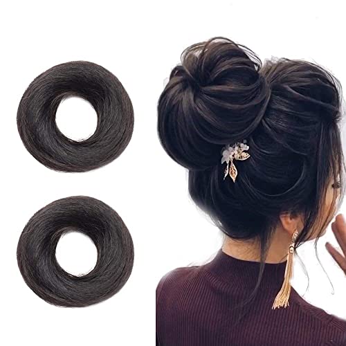 [1Pcs] Messy Scrunchy Hair Bun Extension Scrunchie Updo Donut Hairpiece 100% ...