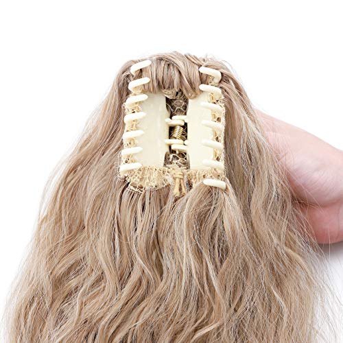 24" Claw Ponytail Extension Corn Wave Ponytail Curly Corn Wavy Hair Clip in H...