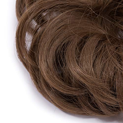 S-noilite [2Pcs] Messy Scrunchie Hair Bun Extension Elastic Rubber Band Fluff...