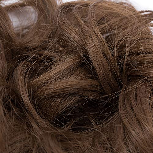 S-noilite [2Pcs] Messy Scrunchie Hair Bun Extension Elastic Rubber Band Fluff...