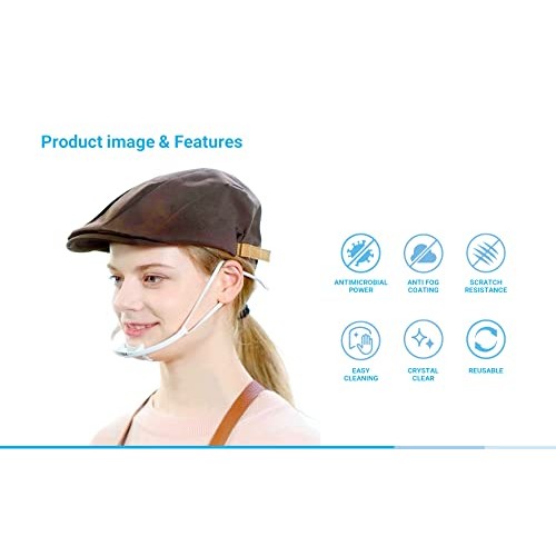 Clear Face Anti-fog Mask Smile Shield 10 SET with Replacement Films Reusable ...