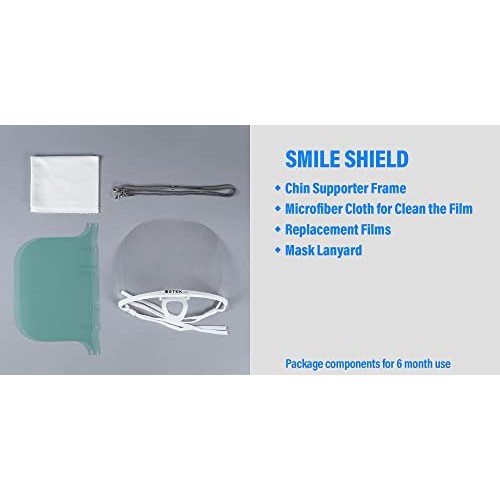 Clear Face Anti-fog Mask Smile Shield 10 SET with Replacement Films Reusable ...