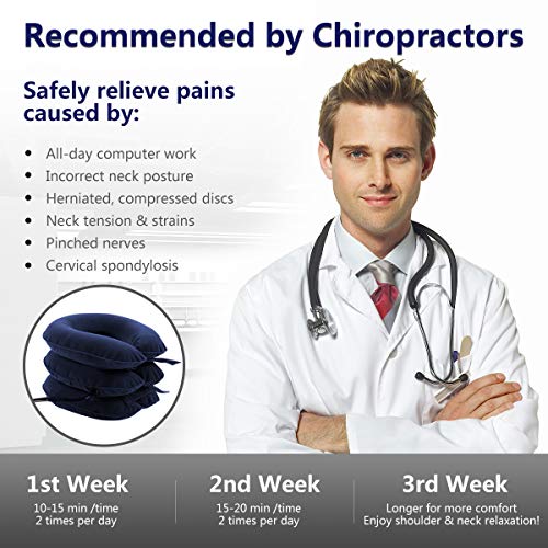 Cervical Neck Traction Device for Instant Neck Pain Relief - Inflatable & Adj...